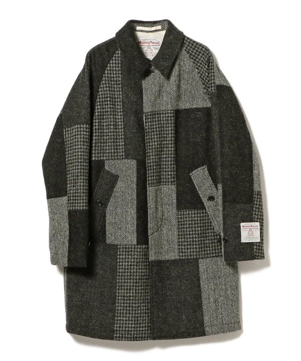 Bal Collar Coat Harris Tweed Patchwork